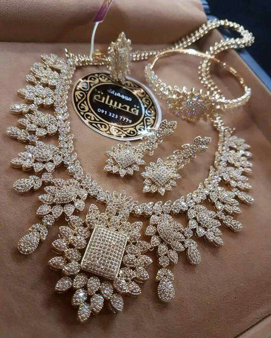 Jewelry Stone American Diamond Bridal sets Get Free Gift Above With Watch