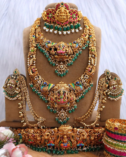 Exquisite Gold-Alike Long Temple Necklace for Weddings